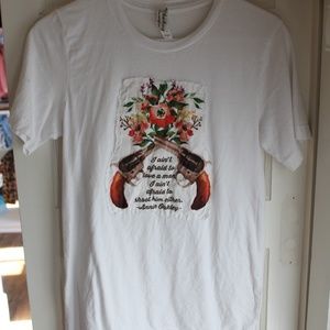 White Tee with Floral